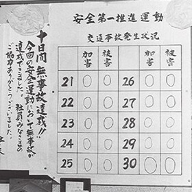 事故ゼロを達成したときのボード（1974年）